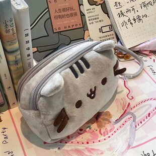 胖吉猫打盹猫可爱猫咪毛绒笔袋大容量初高中学生文具桌面收纳袋
