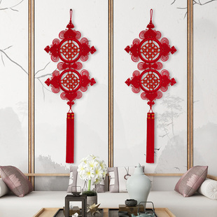 新款大红中国结挂件大号客厅玄关走廊电视墙装饰家居乔迁办公礼品