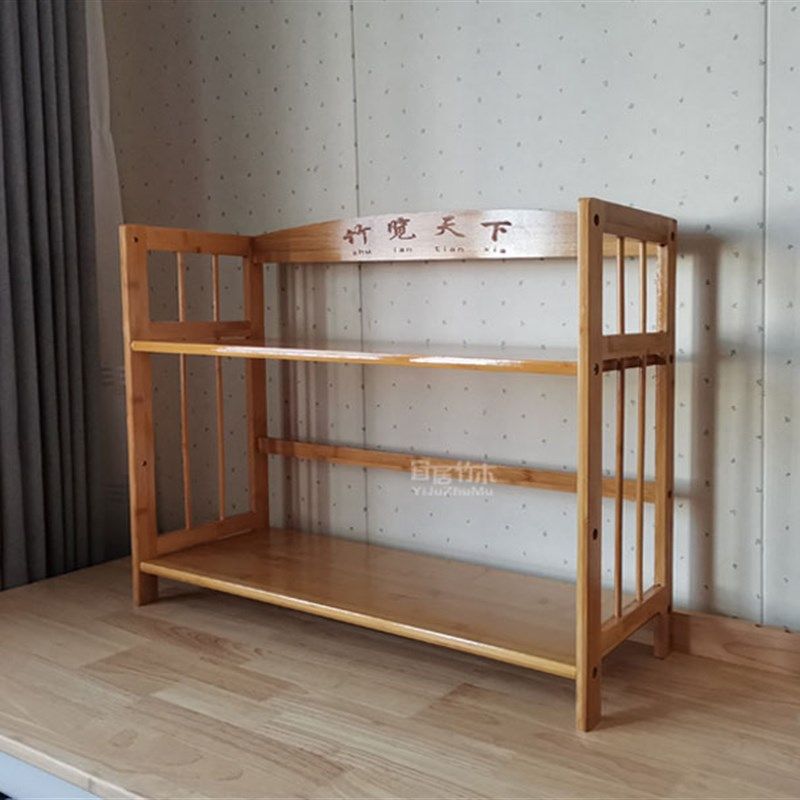 两层桌面竹书架二层桌上置物架实木简易办公双层小书架柜包邮收纳,住宅家具,书架,淘宝优惠券,粉丝福利购,淘宝优惠卷