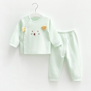 三个月婴儿春秋分体衣服宝宝夏装套装5新生秋装纯棉睡衣内搭打底4