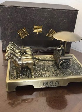 兵马俑铜车马摆件西安特色旅游纪念品金属马车中国特色礼品送老外