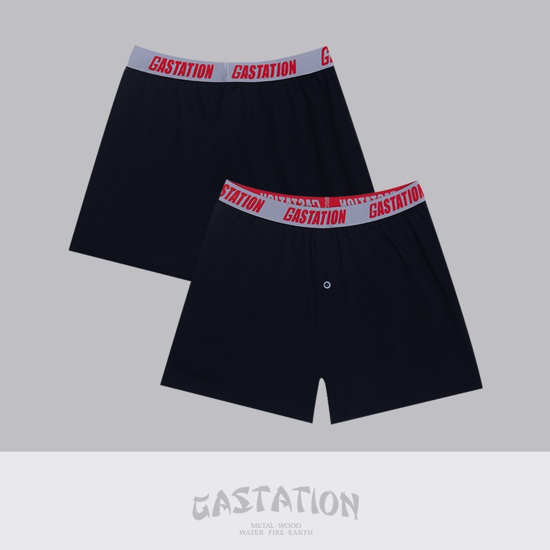 Gastation龙年本命年红色底裤秋冬纯棉平角裤内裤弹力提花平角裤