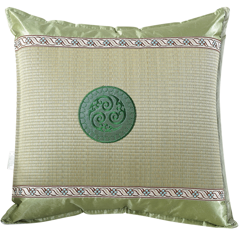 夏季蔺草双面凉席靠垫套沙发靠垫抱枕套 办公室护腰靠垫套不含芯