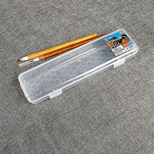 透明塑料毛笔油画水粉水彩收纳盒33/27.5厘米长画笔盒学生初学书