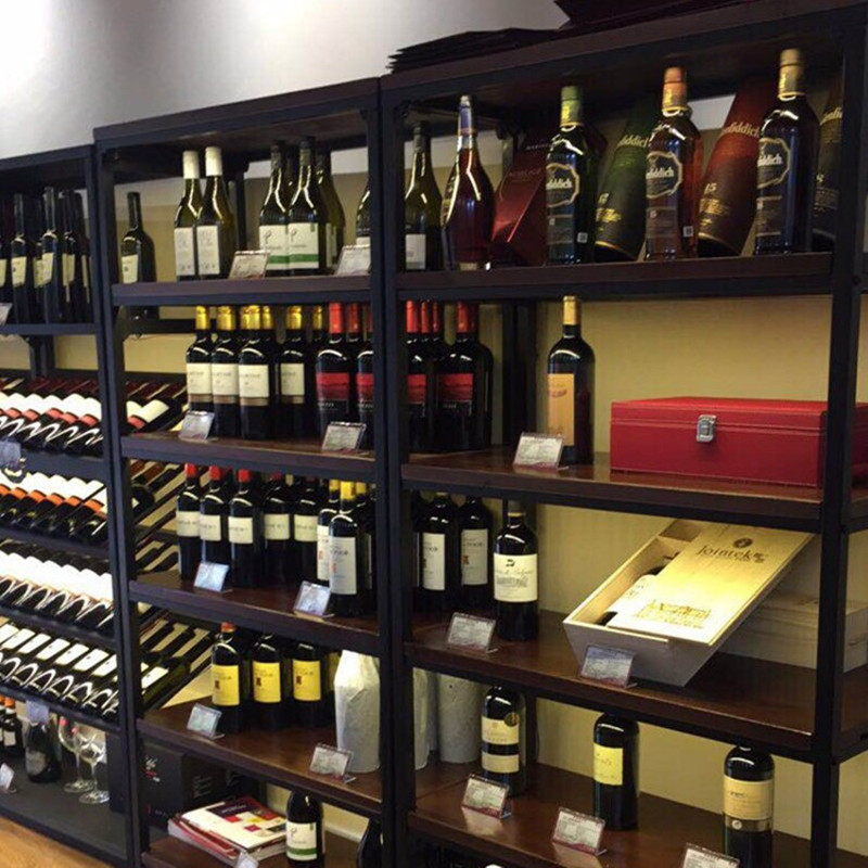 loft美式厨房铁艺置物架实木复古书架落地书柜陈列架北欧多层架