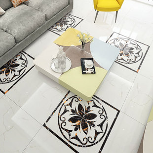 走廊地板拼花贴装 饰客厅地面瓷砖美化地砖贴纸玄关波导线地贴防水