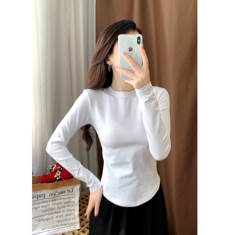 半高领修身弧形打底衫长袖t恤女2022年秋季新款内搭加厚德绒上衣,女装/女士精品,T恤,淘宝优惠券,粉丝福利购,淘宝优惠卷