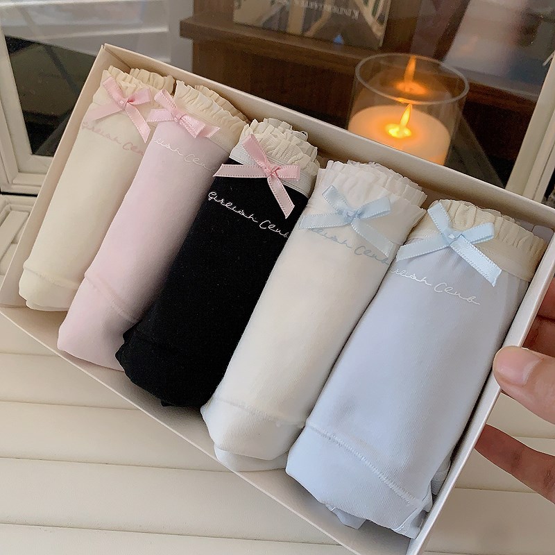 小清新A类纯棉抗菌内裤女生2025新款加长全棉档中低腰三角裤舒适