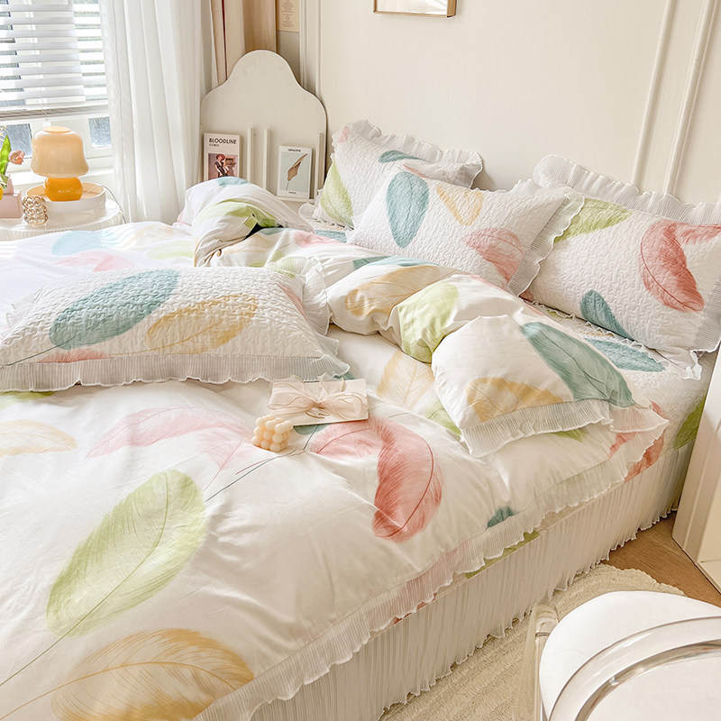 全棉床盖三件套绗缝纯棉加厚四季通用夹棉床单双面防滑高档四件套,床上用品,床盖,淘宝优惠券,粉丝福利购,淘宝优惠卷