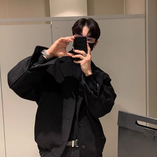 设计高级感英伦毛呢大衣男秋冬季加厚休闲短款谢尔比风衣呢子外套