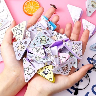 多功能卡通彩色边角三角夹学生可爱便签夹子试卷资料办公收纳整理