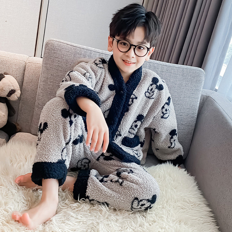 男童珊瑚绒睡衣秋冬季新款洋气法兰绒保暖套装秋款中大儿童家居服,童装/婴儿装/亲子装,家居服套装,淘宝优惠券,粉丝福利购,淘宝优惠卷