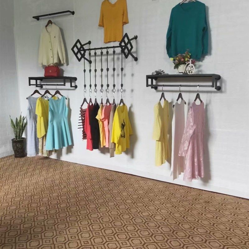 包邮服装店展示架个性上墙架男女童装展示架铁艺服装架