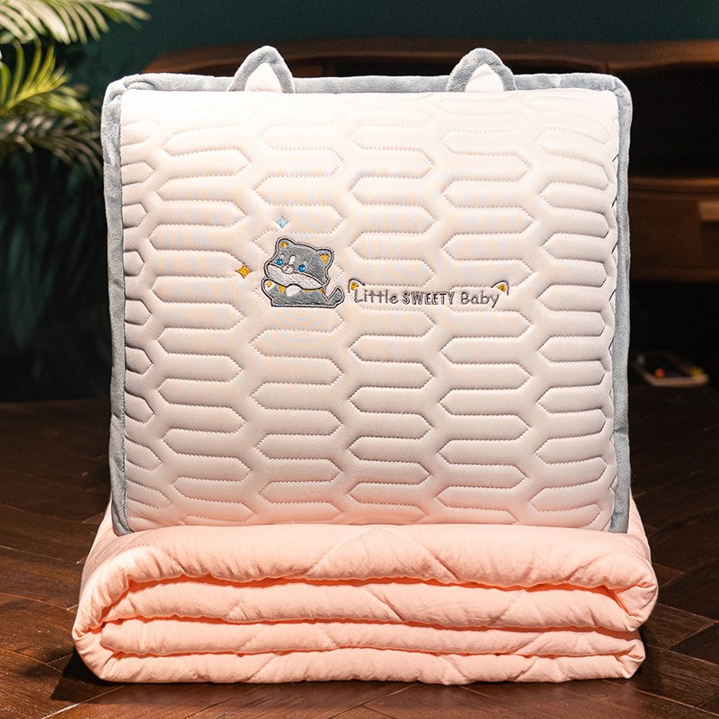 抱枕被子两用午休靠枕办公室午睡枕头空调毯子二合一汽车车载加厚