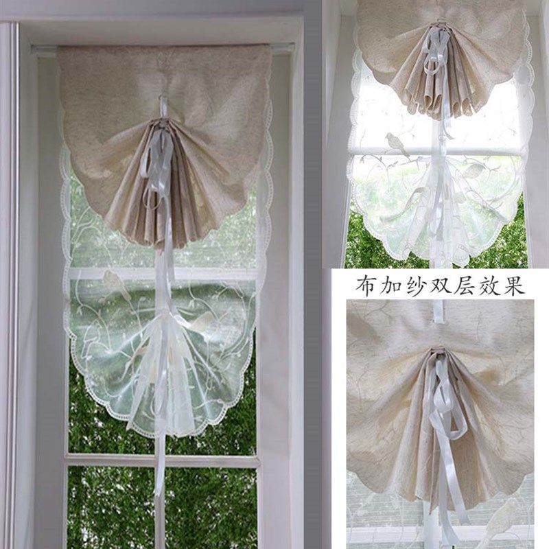 厨房窗帘免打孔飘窗装饰扇形罗马帘门帘隔断纱帘升降气球帘提拉帘,居家布艺,定制窗帘,淘宝优惠券,粉丝福利购,淘宝优惠卷