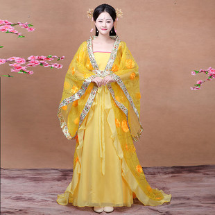 古装 女拖尾改良汉服唐朝公主皇后舞台演出服走秀摄影春秋 贵妃服装