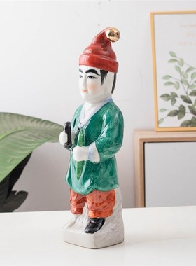 包邮灵神老姬爷灵官爷路神陶瓷神像跑差摆件