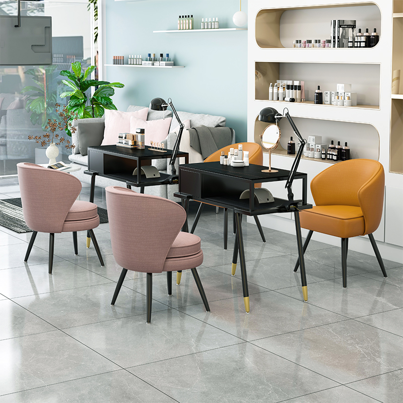 美甲店布艺顾客椅美容大工椅科技布简约皮艺师傅椅子美甲桌椅套装