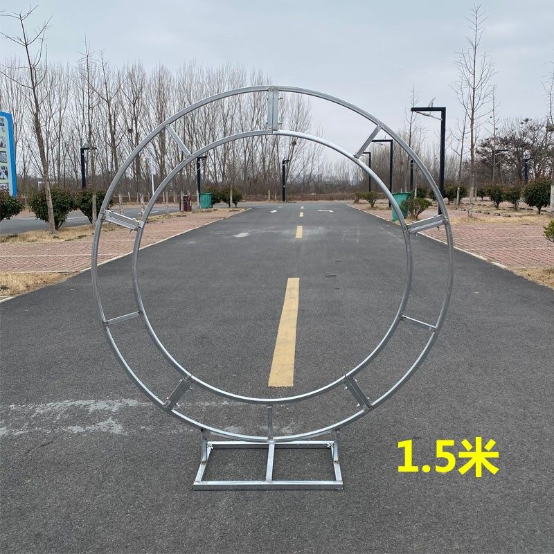 新款婚庆圆环装饰道具花门架子大型户外草坪圆形铁艺婚礼背景布置