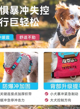 yeyenite椰椰家狗狗胸背可调节背心式狗胸背带中小型犬外出遛狗绳