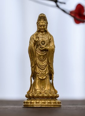 普陀山南海观音南海观世音菩萨佛像神像摆件精致小随身佛家居供奉