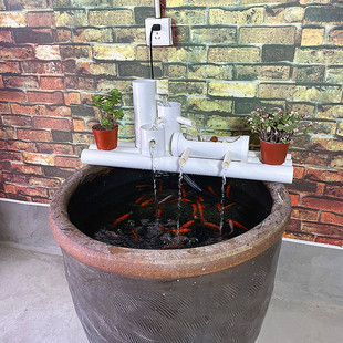 鱼缸过滤器圆缸上滤鱼盆滴流盒外置瀑布式三合一小型静音过滤滤筒