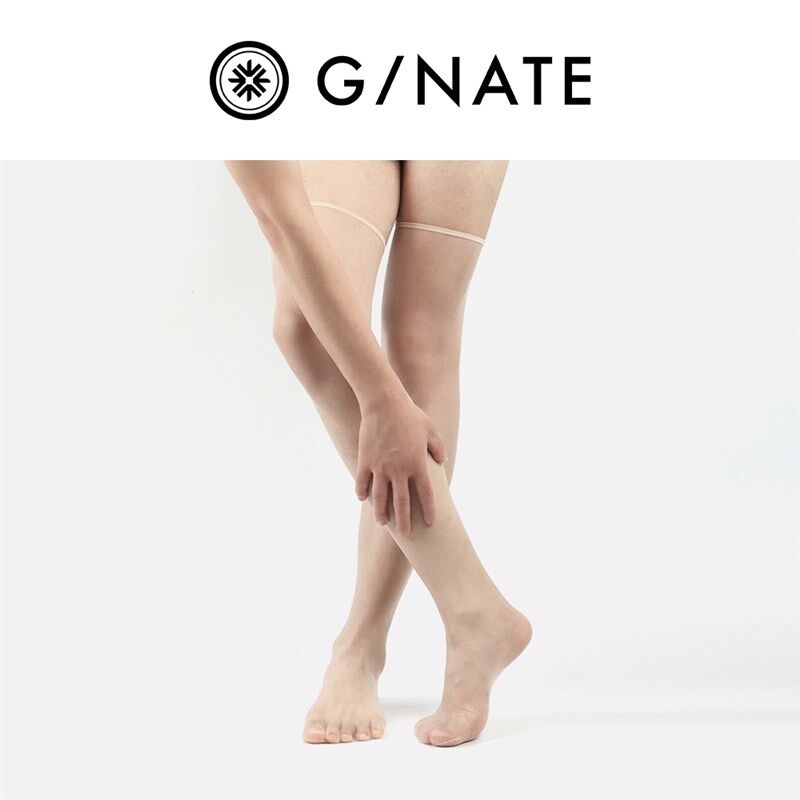 及图GNATE正装商务男士丝袜素面薄款透气性感肉色绅士长筒丝袜3双