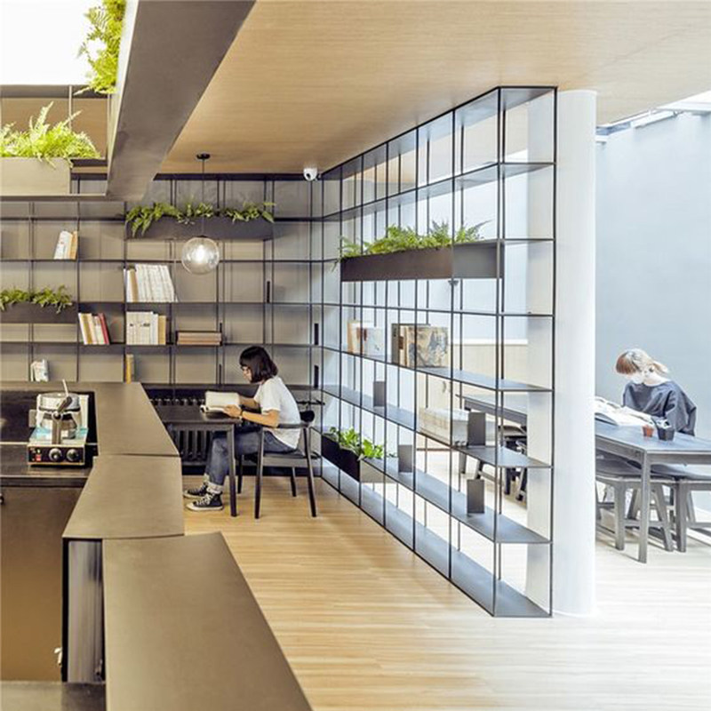 北欧铁艺置物架转角书架卧室落地多层隔断架家用创意置物货架定制