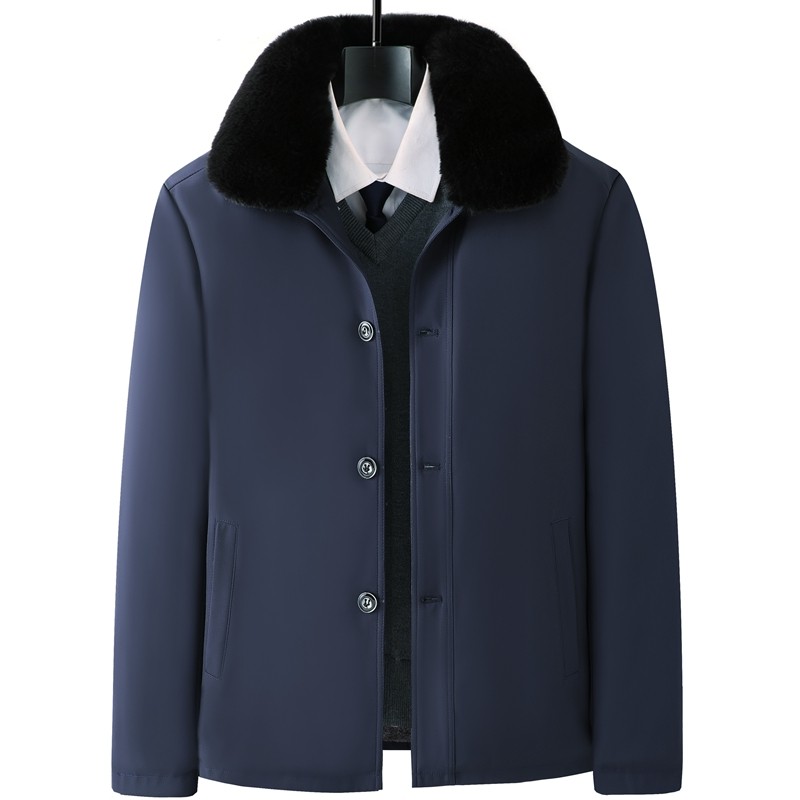 爸爸冬装外套中年男士加绒加厚夹克衫爷爷秋冬款棉服中老年人棉衣