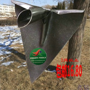 开沟锰钢三角锄头挖地挖笋家用农用犁头农具长柄泥工锄老式高碳钢