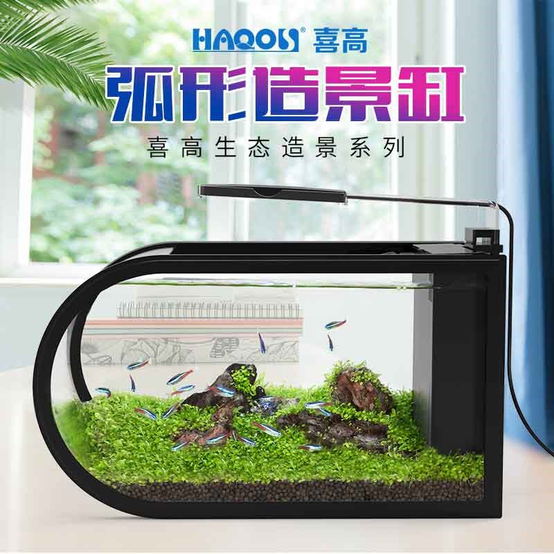 鱼缸客厅小型家用造景办公室创意生态迷你桌面懒人免换水缸水族箱