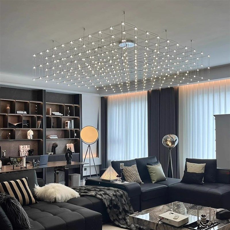 餐厅吊灯意式满天星萤火虫光立方网红吧台灯长条客厅灯高级感家用