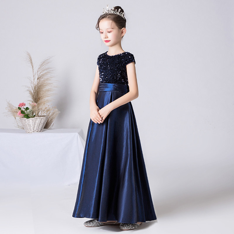 儿童钢琴演奏礼服高端女公主演出礼服裙女童主持表演演出服中大童