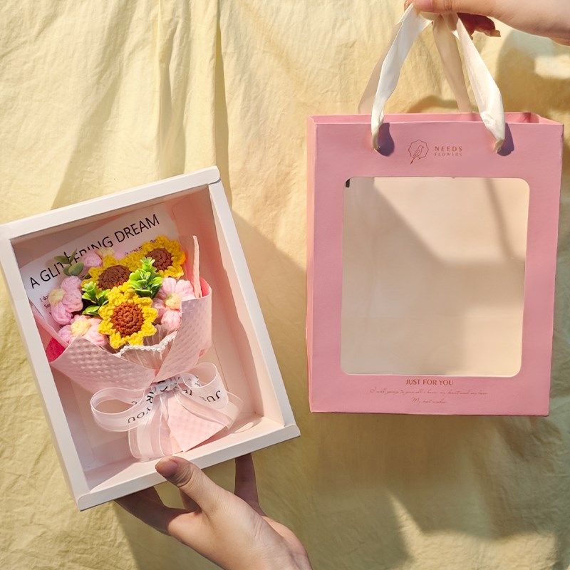 手工编织花束创意伴手礼向日葵玫瑰毛线花送女生闺蜜生日礼物走心,鲜花速递/花卉仿真/绿植园艺,仿真花,淘宝优惠券,粉丝福利购,淘宝优惠卷