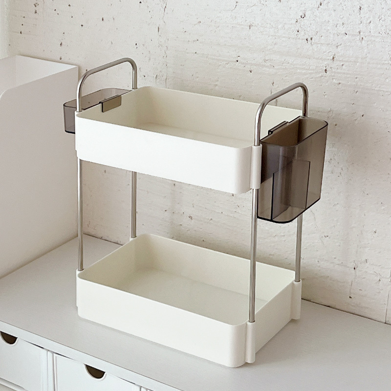 双层收纳架简约ins桌面收纳盒置物架学习用品化妆品收纳书桌笔筒