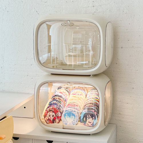 吧唧手办亚克力防尘太空舱收纳盒