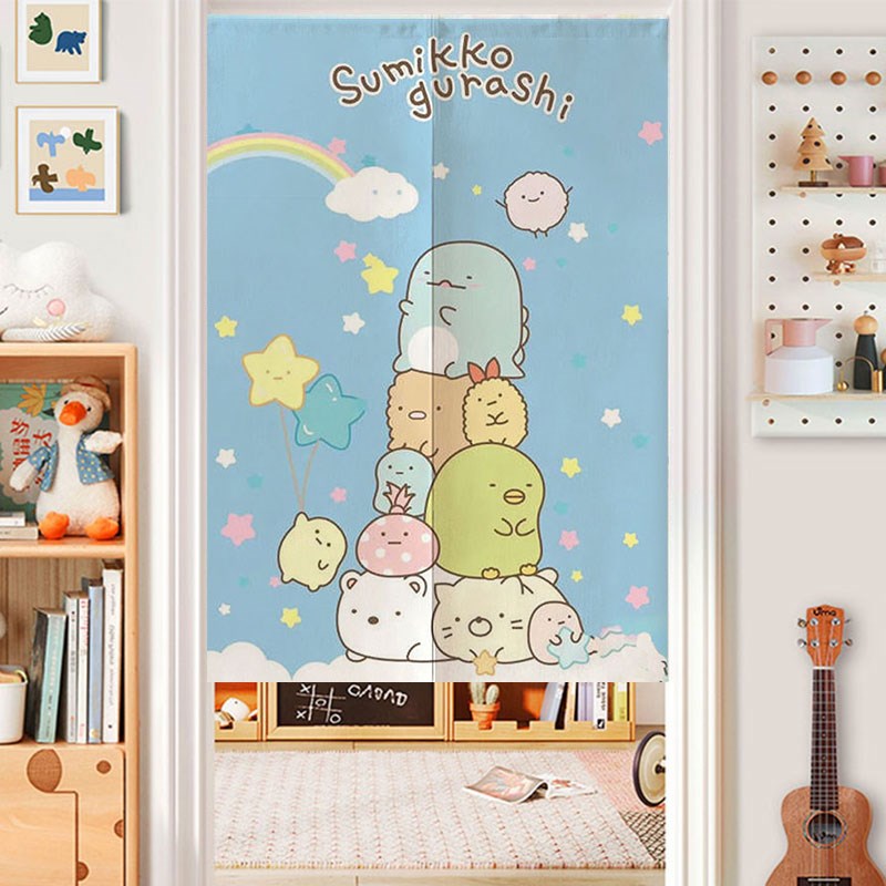 定制布艺门帘角落生物可爱卡通儿童房玩具店门帘隔断遮挡帘柜帘子