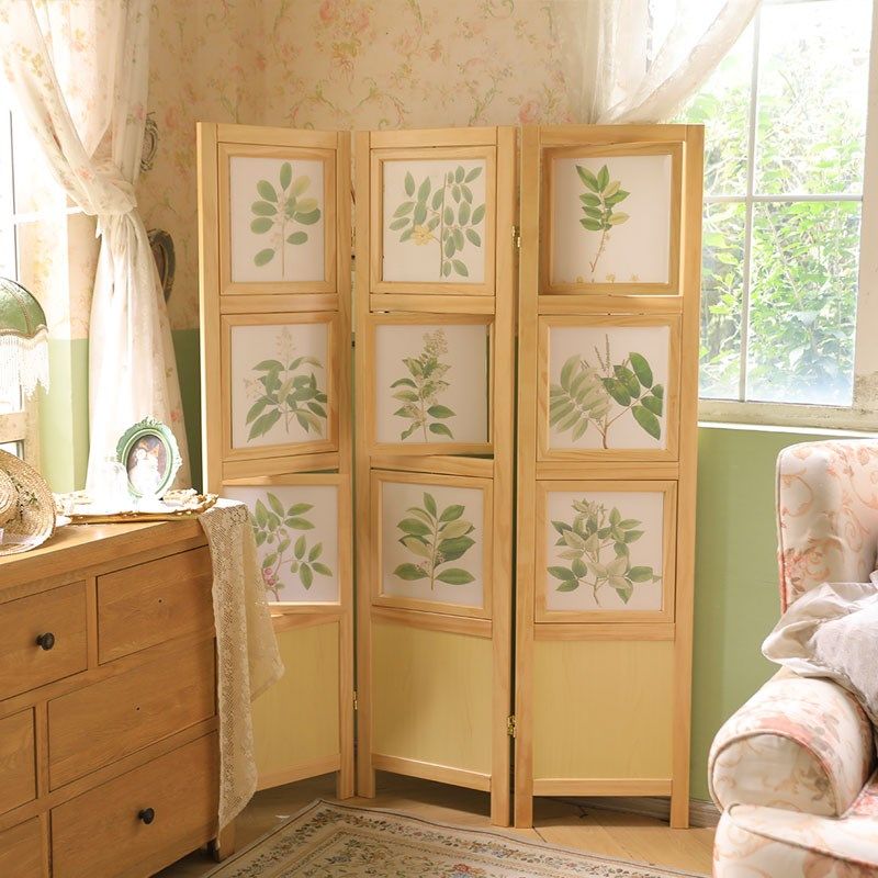 实木北欧相框屏风简约隔断折屏客厅店铺玄关摄影棚直播背景道具