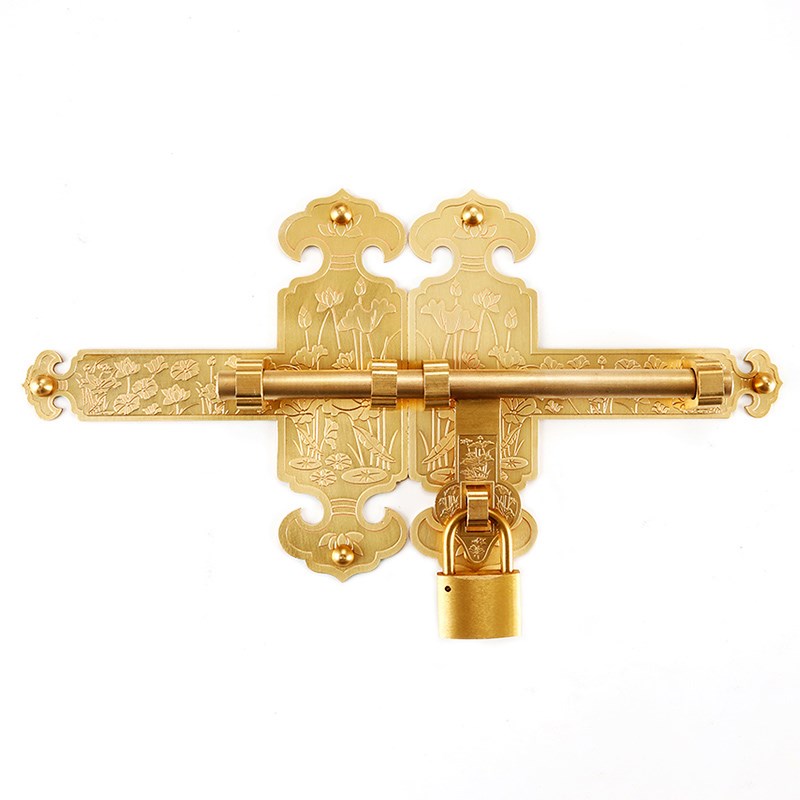 大门纯铜插销中式门栓老式门锁复古木门花园仿古户外门窗插销挂锁