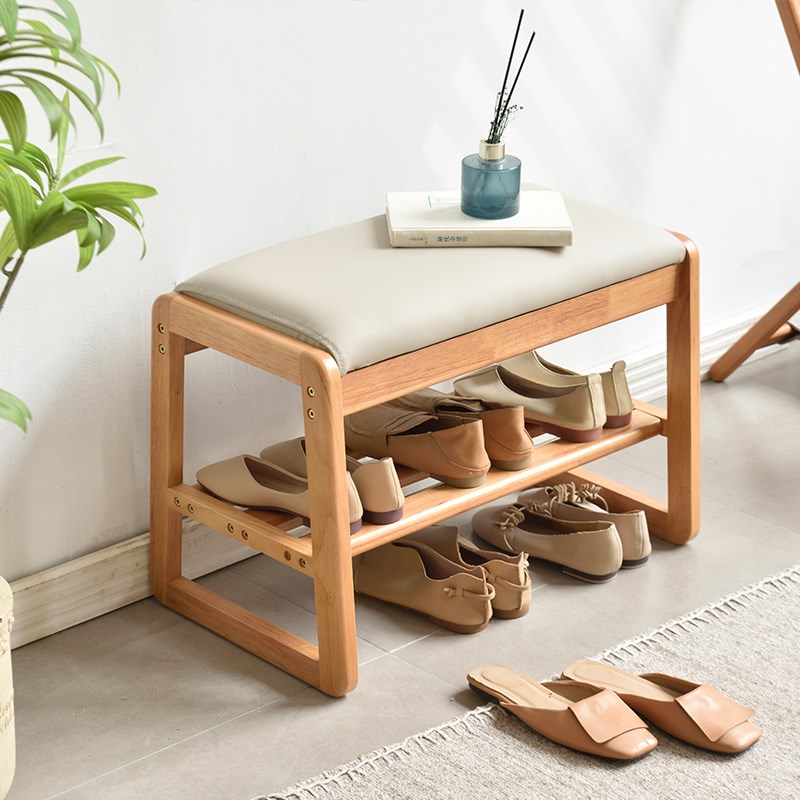 入户换鞋凳门口家用实木软包穿鞋凳进门凳长条换鞋凳可坐玄关鞋架