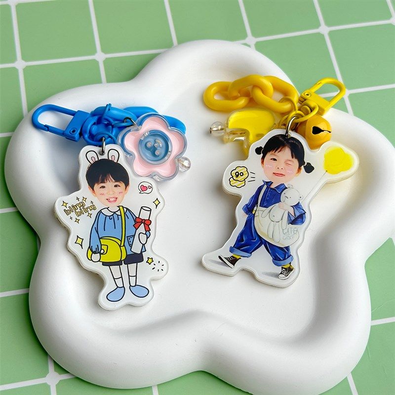 幼儿园儿童书包名字挂件钥匙扣定制双面照片亚克力宝宝姓名防丢牌,节庆用品/礼品,钥匙扣,淘宝优惠券,粉丝福利购,淘宝优惠卷