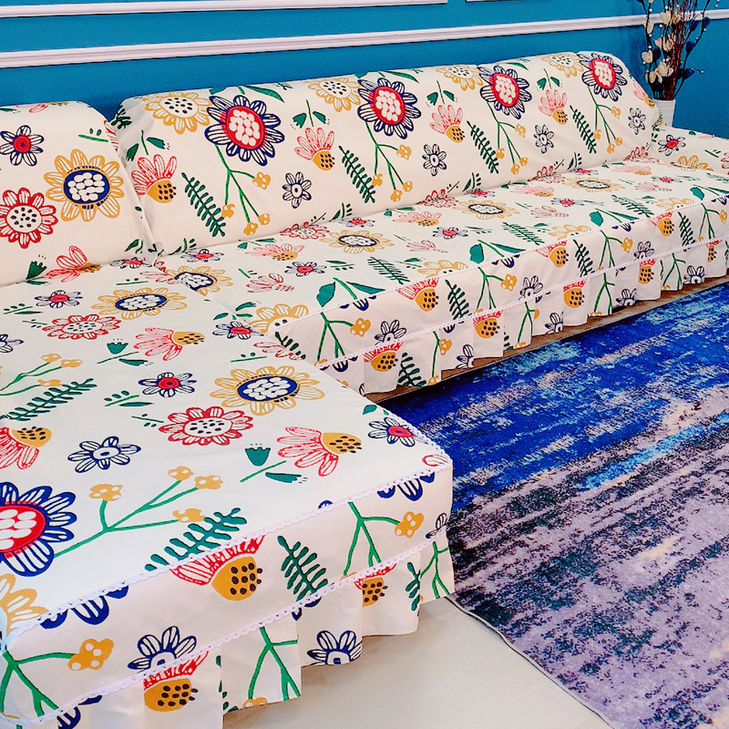 全盖式沙发巾盖布纯棉帆布加厚脚踏抱枕套桌布定制套罩组合沙发