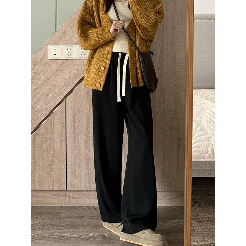 黑色西装裤女春季新款胖妹妹mm梨形身材高腰宽松显瘦阔腿休闲裤子,女装/女士精品,大码裤装,淘宝优惠券,粉丝福利购,淘宝优惠卷