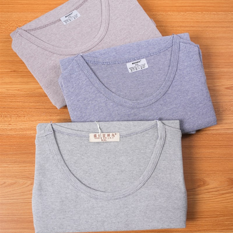 中厚彩棉秋裤男士纯棉全棉宽松衬裤线裤保暖裤加厚弹性高腰长裤