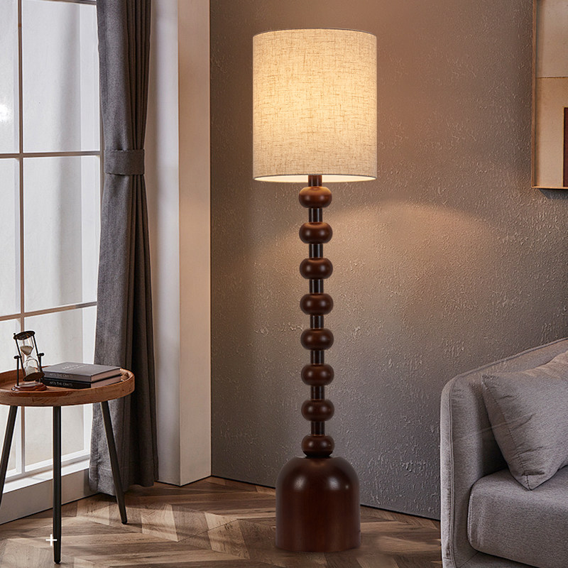 新中式落地灯复古客厅卧室灯书房沙发钢琴旁实木落地灯