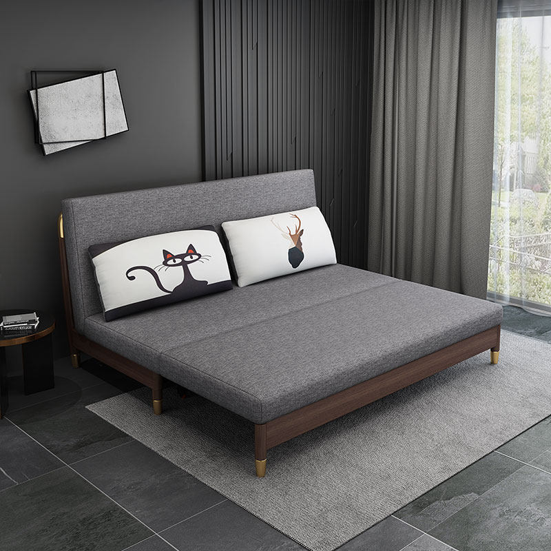 实木1.2米可折叠单双人两用网红沙发床小户型客厅坐卧多功能推拉,住宅家具,沙发床,淘宝优惠券,粉丝福利购,淘宝优惠卷