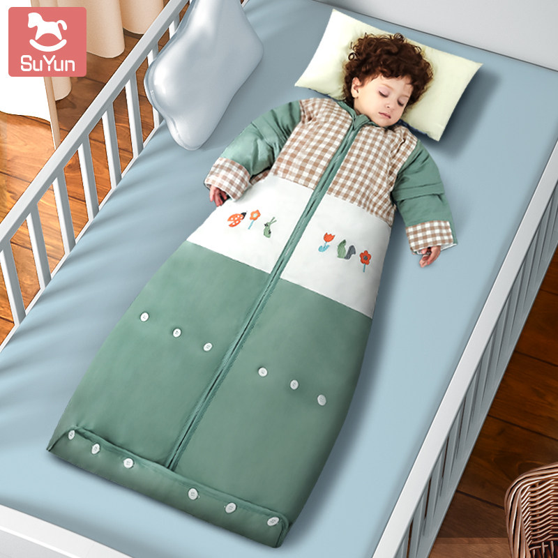 儿童睡袋春秋冬季冬款加厚恒温宝宝中大童小孩睡觉防踢被子神器