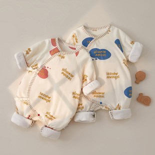 新生婴儿儿衣服11月份待产包龙宝宝秋冬薄棉40g连体衣月子52码59