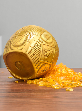 纯铜五谷丰登摆件金斗粮仓篓升子年年有余聚宝盆家居乔迁开业礼品