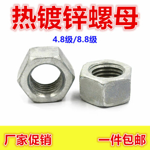 M39 扩孔螺丝母M6M8M10M12M16M20M24 8.8级热镀锌螺母 热浸锌螺帽